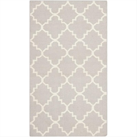 Safavieh 6 Ft. X 9 Ft. Medium Rectangle Contemporary Dhurries- Grey And Ivory- Flatweave Rug DHU554G-6